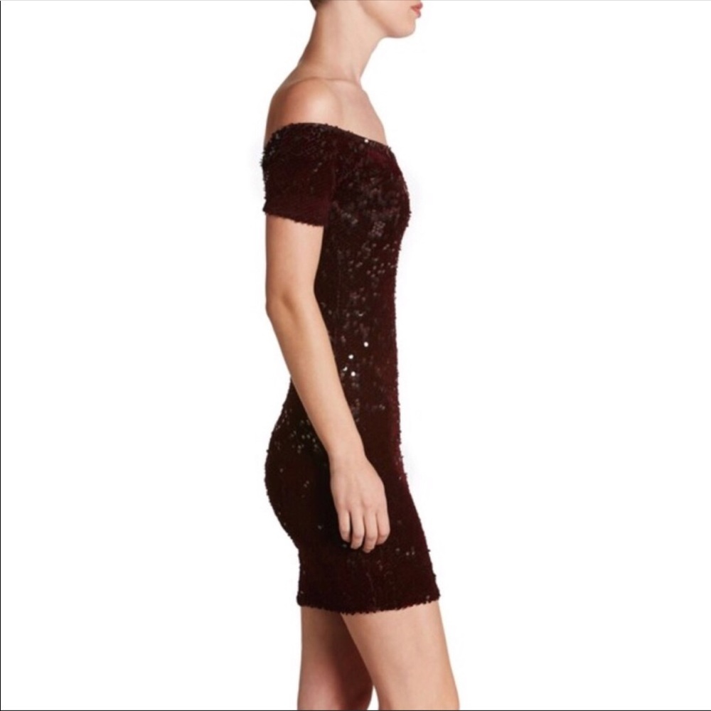 ⚡️ Off-the-Shoulder Burgundy Sequin Dress ⚡️
